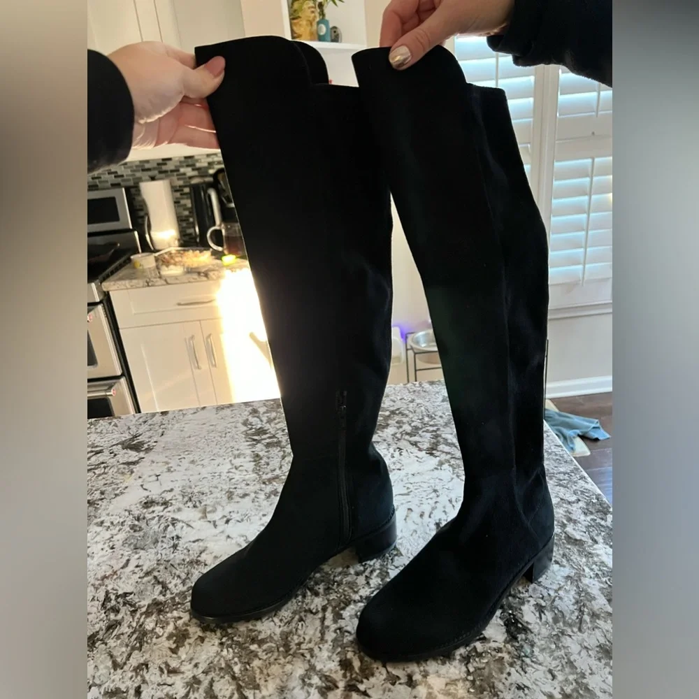 NEW! Stuart Weitzman suede black knee high boots - Picture 1 of 9